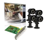 Lorex QLR464 4-Channel PCI DVR Card with 4 Indoor/Outdoor Night Vision Security Camera (Black)